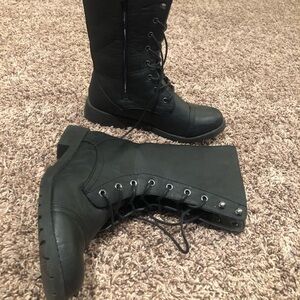 Black combat boots